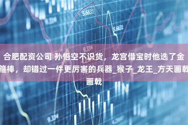 合肥配资公司 孙悟空不识货，龙宫借宝时他选了金箍棒，却错过一件更厉害的兵器_猴子_龙王_方天画戟