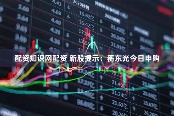 配资知识网配资 新股提示：蘅东光今日申购